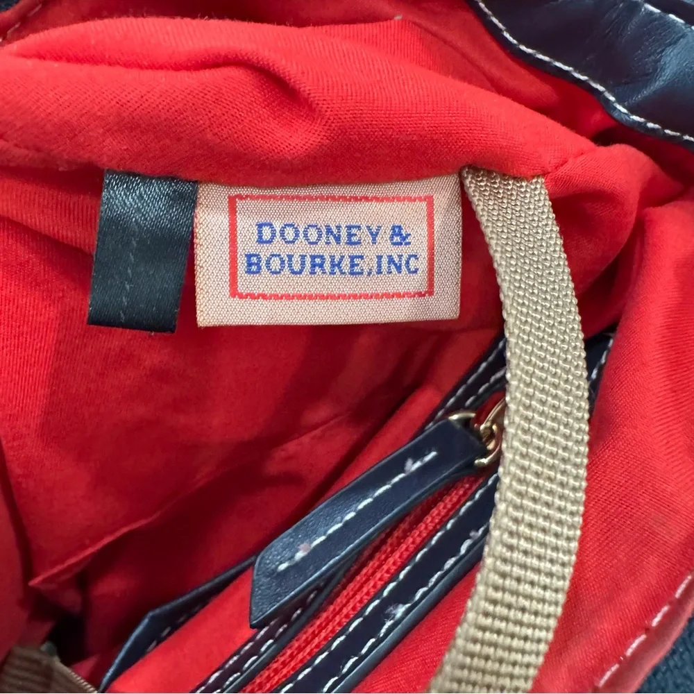 Dooney & Bourke Ostrich Embossed Leather Shoulder Bag Navy Blue Medium Purse - Picture 11 of 11